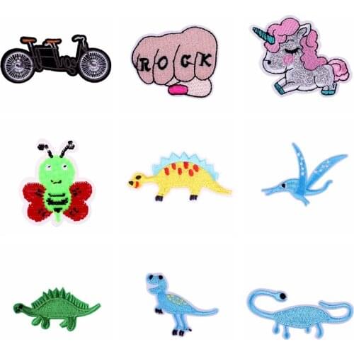 Cartoon Animal Patch For Kids Accessories Applique Decor Clothing Iron on Patches For Clothes Heat-Adhesive Fusible Sewing Diy