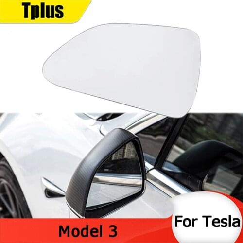 Tplus Car Rearview Mirror Blue Glass Lens For Tesla Model 3 Left And Right Rearview Mirror Protective Cover Accessories
