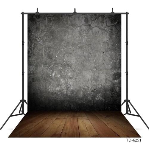 Black Cement Wall Wooden Floor Photographic Backdrop Vinyl Cloth Background for Children Baby Pets Toy Photocall Photo Studio