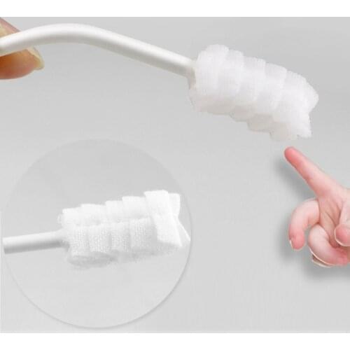 D7WF 30 Pcs/Box Baby Tongue Cleaner Disposable Gauze Toothbrush Paper Rod Infant Oral Cleaning Brush Stick Dental Care