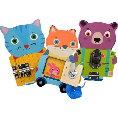 Montessori Childrens Busy Board Unlocking Toy DIY Unlocking Self-Care Ability Preschool Learning Children Sensory Education Toy