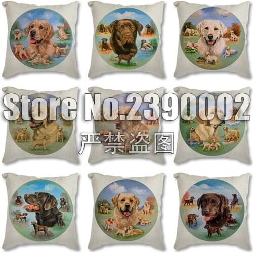 Animal Dogs Home Decor Print Pillow Case Bedroom Sofa Waist Cushions Cover Car Decoration Cushion Cover Throw Pillowcase