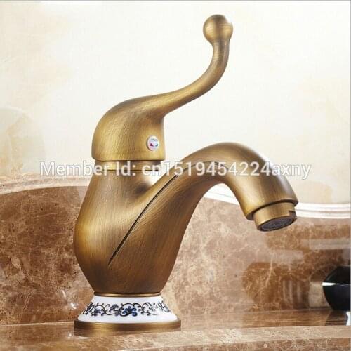 GIZERO Lovely Latin Style Antique Classic Basin Faucet hot&cold mixer with ceramic base Deck Mounted GI73