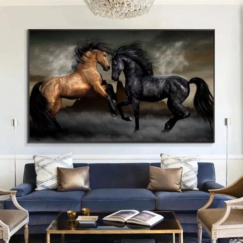 Running Horse Animals Wall Art Canvas Painting Posters and Prints Wall Picture For Living Room Decor Cuadros Home Decor Artwork