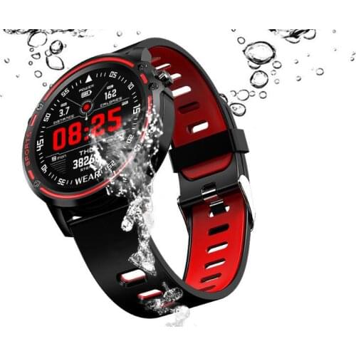 L8 IP68 Waterproof Women Men Heart Rate Smart Watch 1.22 Round Screen Call Reminder black or red in stock