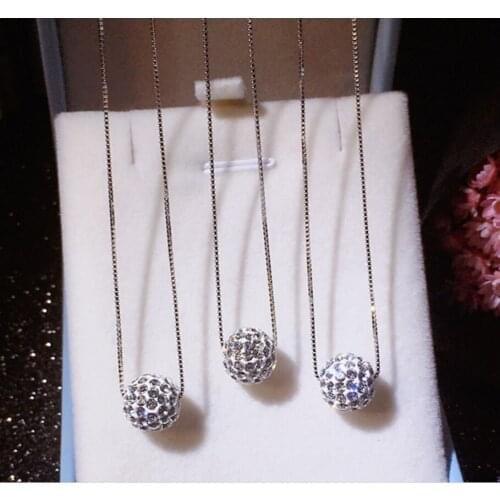 Best Quality Shambhala Round Bead 10mm Pendant Necklace 925 Sterling Silver Woman Charm Necklace Box Chain Wedding Party Jewelry