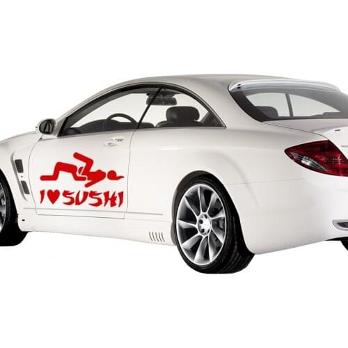 EmpireYing 3 Sizes 8 Colors Men Women I Love Sushi Funny Lettering Art Car Sticker SUV Styling Waterproof Vinyl Decal Gifts