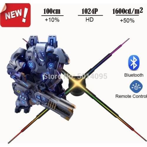 New 100cm wifi bluetooth 3d fan Hologram projector Advertising Display hologram Fan Holographic 3d Display Advertising Light