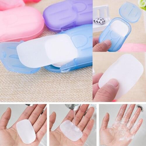 20PCS Disposable Soap Paper Portable Travel Soap Paper Washing Hand Bath Clean Scented Slice Sheets Bathroom Mini Paper Soap