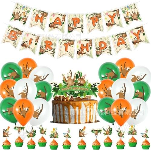 12pcs 12inch New Bear Party Supplies Girl and Bear Balloons Cartoon Ball Jungle Animal Ballons Birthday Decoration Girls Kid Toy