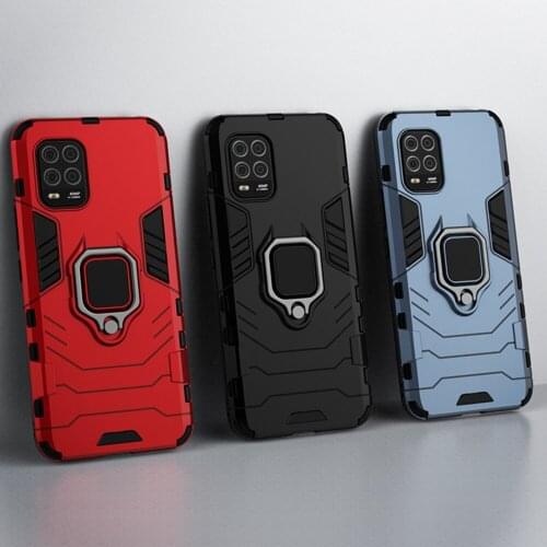 Shockproof Armor for Xiaomi Mi 10 Lite Case Ring Holder Stand Phone Back Cover for Xiaomi Mi 10 lite Case 10lite mi10lite Funda