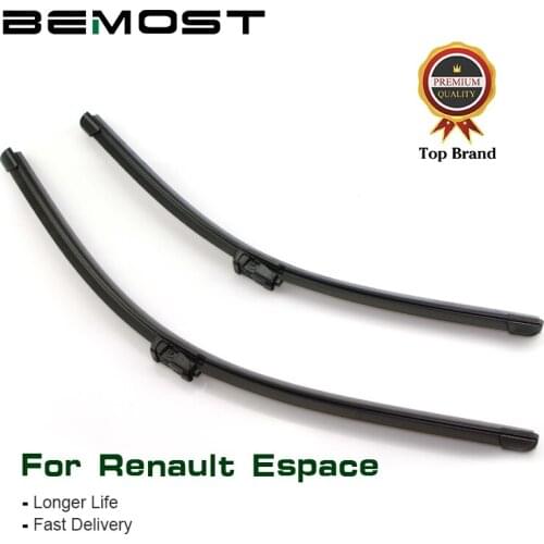 BEMOST Car Wiper Blades Natural Rubber For Renault Espace 4 5 Model Year From 2003 To 2018 Fit Push Button/Side Pin Arms