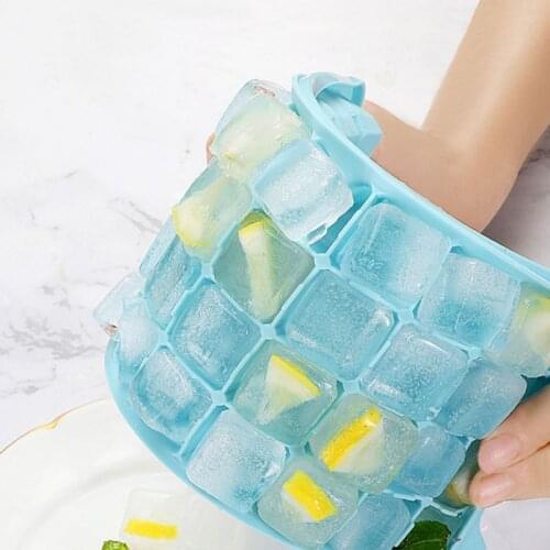 24 Ice Cube Tray Silicone Ice Cube Maker Mold With Lid For Ice Cream Chocolate Party Whiskey Cocktail Drink
