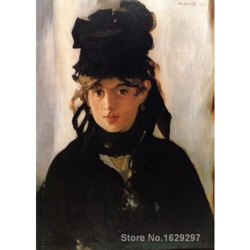 Modern painting on canvas Berthe Morisot with a Bouquet of Violets.jpg Edouard Manet High quality Hand painted