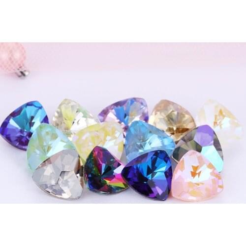 Crystal AB Color Glass Strass Rhinestones Art Crafts DIY Fancy Stones Pointback Loose Crystal Rhinestones DIY Rhinestones