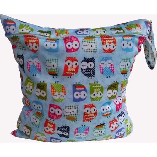 Baby Diaper Bags Printed Double Zippered Wet/Dry Bag Waterproof Wet Cloth Diaper Backpack Reusable Diaper Cover