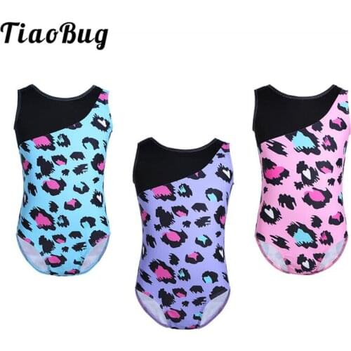 TiaoBug Children Sleeveless Professional Ballerina Ballet Dance Leotard Girls Gymnastics Sports Leotard Bodysuit Kids Dance Wear