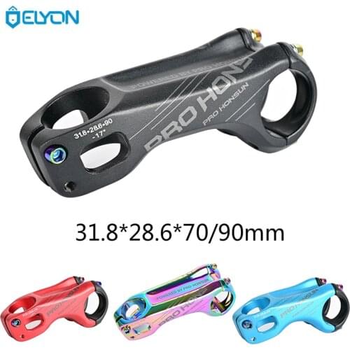 HONSUN MTB Stem Super Light CNC Aluminum Alloy Bicycle Stem 31.8*28.6*70/90mm Mountain Bike Stem 17 Degrees XC AM Cycling Parts