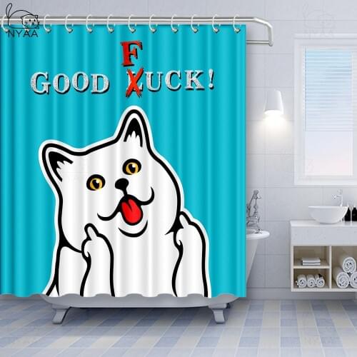 Funny Shower Curtains Bathroom Curtain With Hooks Decor Waterproof Cat 3d Bath Creative Personality Shower Curtain