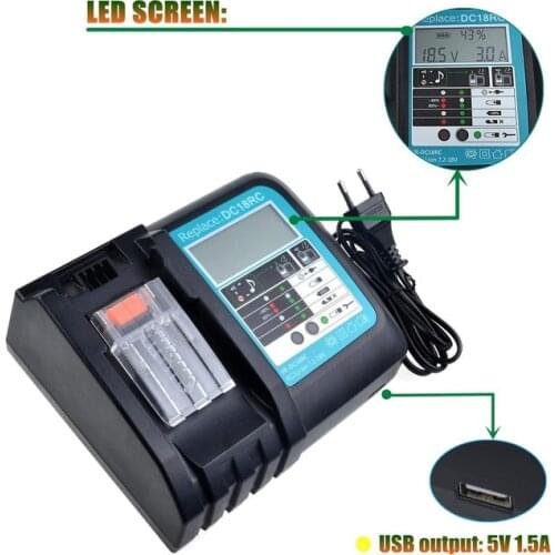 DC18RCT Li-ion Battery Charger for Makita Charger 18V 14.4V BL1830 Bl1430 DC18RC DC18RA Power tool 3A Charging Current