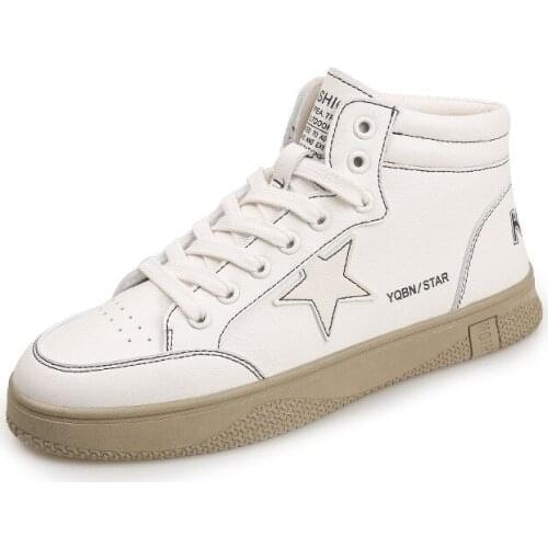 2021Autumn Womens Sneakers PU High Head Casual Shoes Thick Bottom Comfortable Breathable Fashion Flat Female Shoes Black