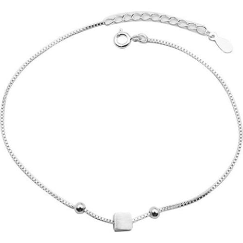 Authentic 925 Sterling Silver Geometric Square BOX Chain Bracelet Fine Jewelry For Women Party Trendy Accessories Gift