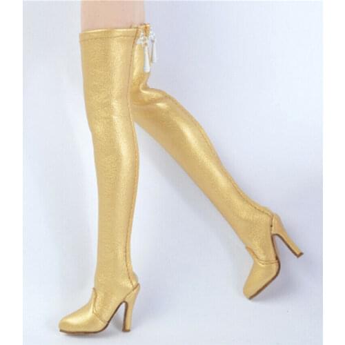 1/6 Scale Golden hollow high heel boots Shoe For 12" female Body
