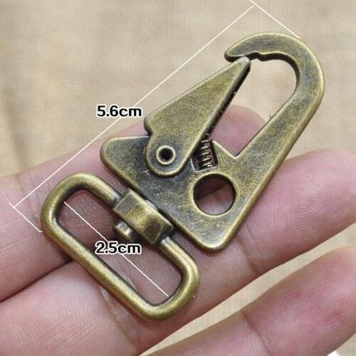 1" For 25mm Webbing 2pcs Bronze Spring Gate Metal Swivel Clips Snap Hook Trigger Style DIY Decorative Bags Clothes Accessories