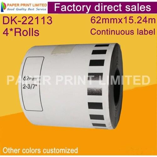 4x Rolls Brother Compatible Labels clear transparent sticker dk 22113 dk-22113 dk22113 dk-2113