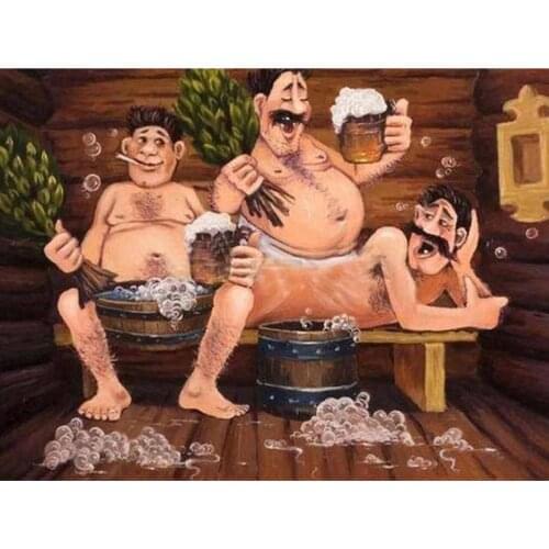 5D DIY Diamond Painting Bathing Men With Beer Cross Stitch Full square/round Diamond Embroidery Mosaic Rhinestone home decor