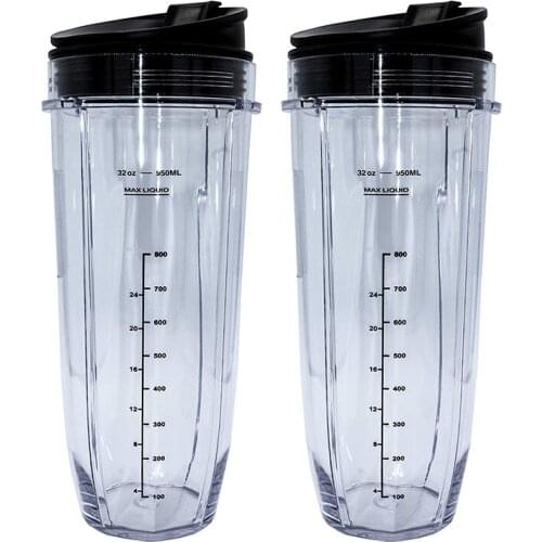 32-Ounce Cup with Sealed Lid Ninja Replacement Parts and Accessories for Nutri Ninja Auto-IQ 1000W and Dual Blender