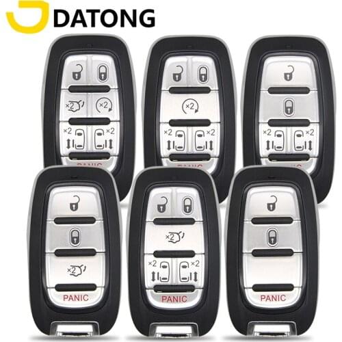 Datong World Car Remote Control Key Shell Case For Jeep Chrysler Pacifica Mini Van 2017 2018 2019 Replacement Card Housing Cover