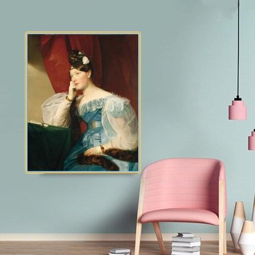 Citon Canvas Art Oil Painting Friedrich von Amerling《Julie von Woyna》Artwork Poster Picture Wall Decor Modern Home Decoration