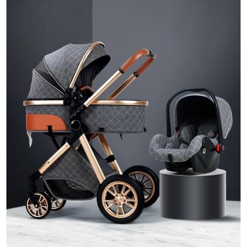 3 in 1 baby stroller Luxury High Landscape baby pram portable baby pushchair kinderwagen Baby Bassinet Foldable baby car new