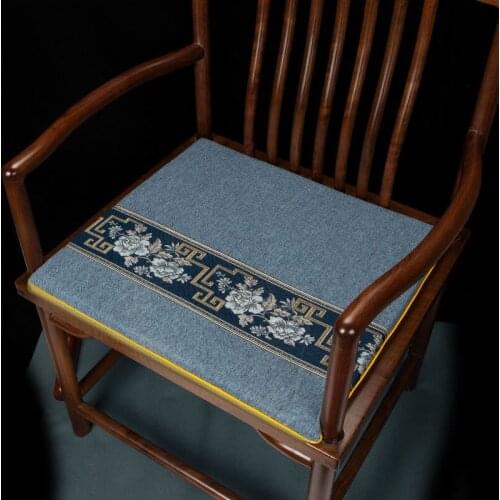 Home Textile Office Living Room Chair Cushion Chinese Style Non-slip Classical Mahogany Stool Printing Square Cushion F8241