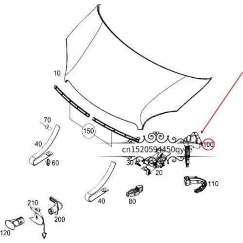 Car Hood lock Head cover clip Suitable for 453mer ced es-be nzs ma rt1.0L 0.9T 2015-2018 Front cover lock Unlock device