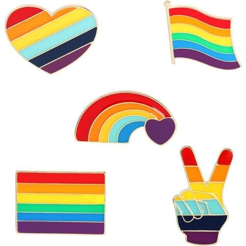 LGBT Design Hard Enamel Pins Collecting Rainbow Creative Heart Flag Metal Cartoon Brooch Backpack Hat Bag Collar Lapel Badges