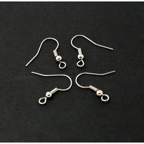 Wholesale 100pcs 18*20MM Earring Hook Clasp Rhodium Plated Metal Wire For Jewelry Making Findings Accessories