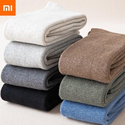 Xiaomi 1 pair of solid mens socks classic simple winter wool thick warm breathable elastic fashion casual mens stockings