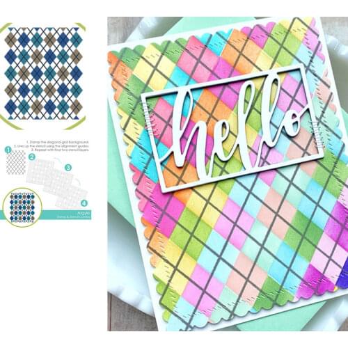 New for 2021 Pattern Rhombus Argyle Stamps Stencils For Scrapbooking Stamps Embossing Mold Diy Paper Cards Craft Maker Albums