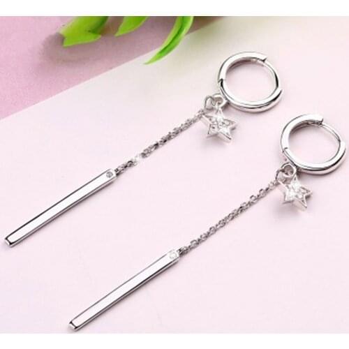 New Star Crystal Dangle Earrings Long Chain Earrings For Women Girls