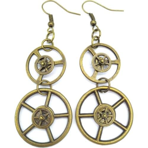 2020 New Design Retro Industrial Age Spiale Gears Steampunk Drop Earring Vintage Accessory