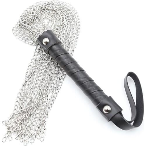 Leather Handle Metal Chain Whip Tassel 55cm Horse Whip,Top Horse Riding Equestrian Equestrianism Horse Crop