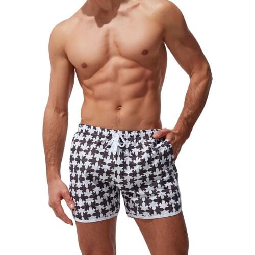 Casual Trunks Shorts Men Summer Sunbathing Surf Shorts Breathable Plant Print Beach Surf Shorts 2021 New