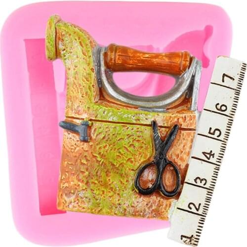 Retro Cutting Tools Scissors Ruler Iron Silicone Molds Fondant Cake Decorating Tools Candy Resin Clay Chocolate Gumpaste Moulds
