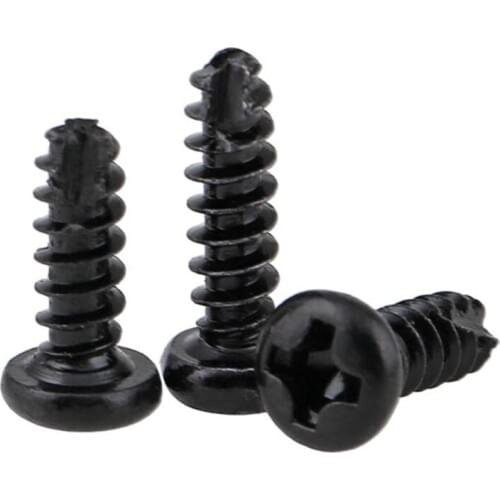 GuHua Black Cross Pan Head Cutting Tail Self Tapping Smail Screw PT Phillips Round Head Self Drilling Screw M2M2.3M2.6M3 500pcs