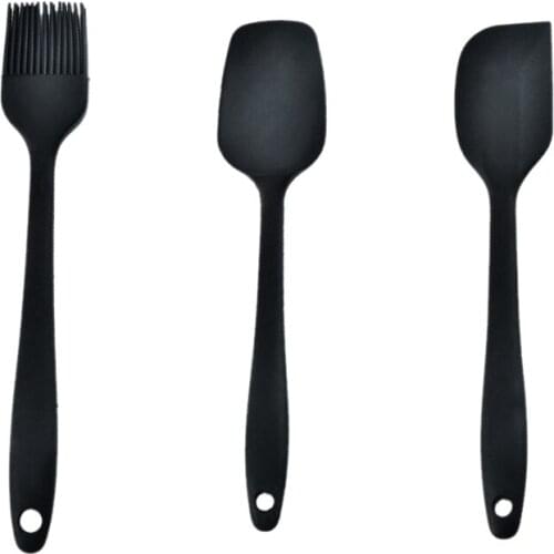 Silicone Spatula 3 Piece Set Cake Spatula Oil Brush Silicone Kitchenware Set Cake Spatula Oil Brush Baking Tool Set