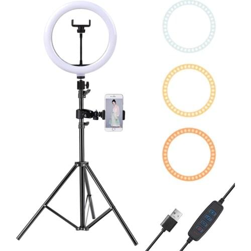 10'' LED Photography Lighting With Tripod Stand For Mobile Phone Selfie Ring Light Lamp for Youtube Makeup Video Studio light