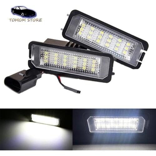 Canbus No Error LED Rear License Number Plate Lights For Seat Altea Exeo Ibiza Leon Toledo Skoda Superb Sedan Auto Accessories