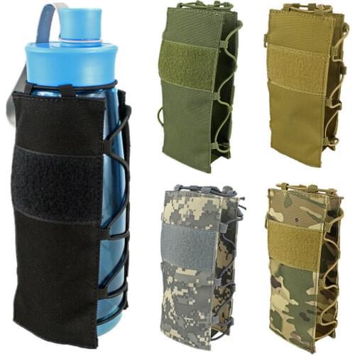 Tactical Water Bottle Pouch Molle Outdoor Camping Hiking Military Belt Camo Hunting Bag Travel Canteen Kettle Holder